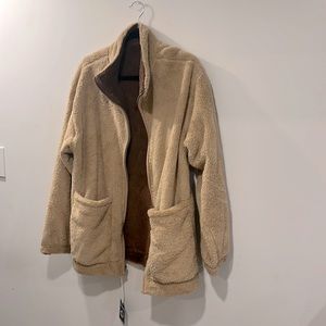 REVERSIBLE Hollister Brown Fuzzy Teddy Jacket!